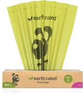 🐾 leak-proof earth rated dog poop bags on large single roll - easy grab and go, perfect for backyard pickups! each bag measures 8 x 13 inches logo