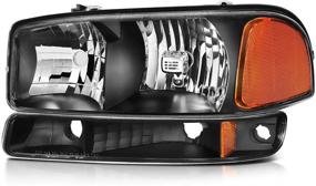 img 3 attached to 🚗 ECCPP Black Headlight Assembly with Bumper Light for GMC Sierra 1500 2500 3500, 1500 HD 2500 HD, 1500 HD/2500 HD/3500 Classic, GMC Yukon, Yukon XL 1500 2500 - Fits 1999-2007