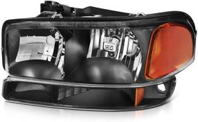 img 1 attached to 🚗 ECCPP Black Headlight Assembly with Bumper Light for GMC Sierra 1500 2500 3500, 1500 HD 2500 HD, 1500 HD/2500 HD/3500 Classic, GMC Yukon, Yukon XL 1500 2500 - Fits 1999-2007