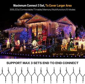 img 3 attached to 🎄 AmyHomie 300LED Multicolor Christmas Lights: 8 Lighting Modes, Indoor/Outdoor Halloween Decoration