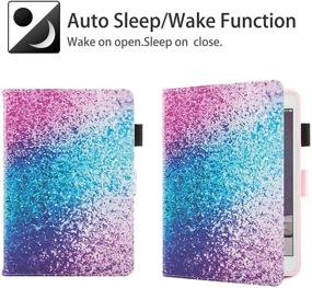 img 3 attached to 🌈 Dteck Case for iPad 9.7 (6th/5th Gen), iPad Air 2/Air 1 - Rainbow Sand Design, Fold Stand Wallet Cover with Auto Sleep/Wake, Protective Leather Flip Case