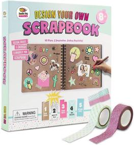 img 4 attached to 🎨 Doodle Hog Pink Scrapbook Kit for 10 Year Old Girls - Personalize & Decorate Your DIY Scrapbook with Washi Tape, Stickers, 40-Page Thick Paper, Hardcover - Perfect Gifts for Kids