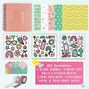 img 3 attached to 🎨 Doodle Hog Pink Scrapbook Kit for 10 Year Old Girls - Personalize & Decorate Your DIY Scrapbook with Washi Tape, Stickers, 40-Page Thick Paper, Hardcover - Perfect Gifts for Kids