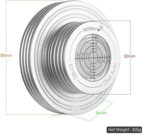 img 1 attached to 🎵 Nobsound Алюминиевый вес грампластинки LP виниловый усложнитель дисков с уровнем пузырька - серебро