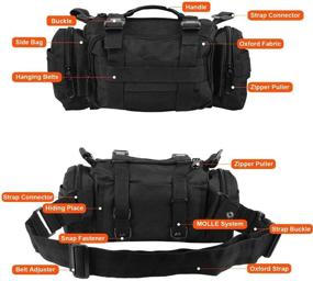 img 2 attached to 🚲 BraveHawk OUTDOORS Bike Handlebar Bag, 900D Nylon Oxford Multi-Purpose Tactical Waist Bag | Heavy-Duty, Water-Resistant MOLLE Outdoor Bicycle Pack for Cycling & Hiking