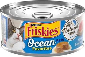 img 4 attached to 🐱 Optimized Purina Friskies Natural Pate Wet Cat Food - Ocean Favorites with Tuna, Brown Rice, and Peas - Pack of 24 (5.5 oz.) Cans
