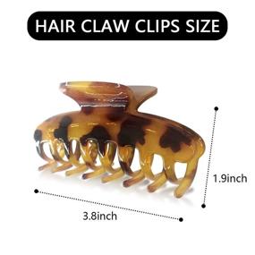 img 3 attached to 🐆 Stylish 3-Piece Large Plastic Claw Hair Clips - Leopard Print French Design for Women and Girls with Non-Slip Grip - Ideal for Thick/Thin Hair