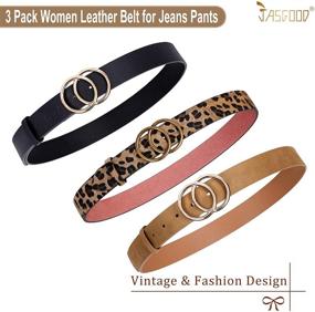 img 3 attached to 🐆 Stylish JASGOOD Leather Ladies Double Leopard Women's Accessories: A Classy Touch for Any Outfit