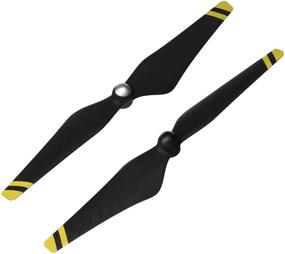 img 2 attached to Genuine DJI Phantom 3 E305 9450 Carbon Fiber Reinforced Self-tightening Propellers Props (Composite Hub, Black with Yellow Stripes) - Optimized for Phantom 3 Pro, Advanced, Phantom 2, Flame Wheel, and E310/E305/E300 Tuned Propulsion Systems