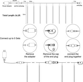 img 2 attached to Experience a Magical Christmas with Joliyoou Meteor Shower Rain Lights - Blue LED 🌟 Tube Christmas Falling Rain Lights for Outdoor Tree Decor (12 Inch 8 Tubes 288 LEDs)