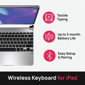 img 3 attached to Brydge Pro 12.9 Keyboard - Aluminum Wireless Bluetooth 4.2 with Backlit Keys for iPad Pro 12.9-inch 3rd Gen (2018), Long Battery Life - Silver