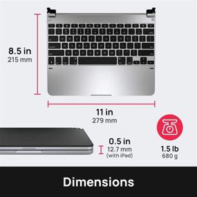 img 2 attached to Brydge Pro 12.9 Keyboard - Aluminum Wireless Bluetooth 4.2 with Backlit Keys for iPad Pro 12.9-inch 3rd Gen (2018), Long Battery Life - Silver