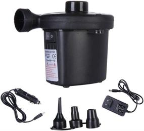 img 4 attached to 🔌 WGIA Quick-Fill Electric Air Pump for Inflatable Raft Float Bed Boat Paddling Pool & Toy - Portable, DC 12V/AC 110V with 3 Nozzles