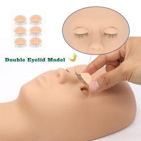 img 2 attached to Gorota Eyelash Extension Kit with Silicone Mannequin Head and Replaced Eyelids - Training Exercise Set for Beginners - Makeup and Eyelashes Extension Supplies (Professional Edition)