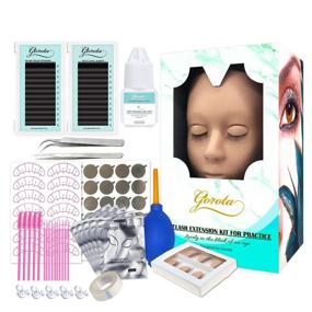 img 4 attached to Gorota Eyelash Extension Kit with Silicone Mannequin Head and Replaced Eyelids - Training Exercise Set for Beginners - Makeup and Eyelashes Extension Supplies (Professional Edition)