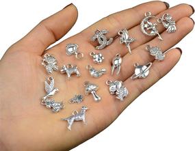 img 3 attached to ✨ 200g Assorted Tibetan Smooth Silver Metal Charms Pendants Bulk Wholesale - DIY Crafts, Jewelry Making, Necklace Bracelet, Home Decoration, Kids' Party Favor - Heart, Star, Animal Charms, Mixed Styles