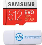 карта памяти samsung 512 гб micro sdxc evo+ plus для телефона samsung, совместима с galaxy s20 fan edition 📱, мобильный телефон s20 fe 5g (mb-mc512g), в комплекте с (1) считывателем sd и microsd-карт everything but stromboli. логотип