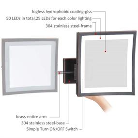 img 2 attached to 💄 Enhance Your Makeup Routine with our Wall Mounted LED Magnifying Makeup Mirror 8 Inch - Two Sided 1x 3X Magnification, Adjustable Arm, and 14" Extension! Perfect for Bathroom Vanity, ORB (8in,3X)