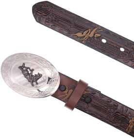 img 3 attached to Nocona Belt Co Boy's Tooled 🤠 Rodeo Belt: Exquisite Craftsmanship with Plaque Buckle