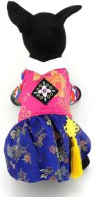 img 2 attached to SELMAI Korean Traditional Hanbok Ethnic Dog Costume with Embroidery Silk Knot Pendant Norigae – Colorful Dress for Small Puppies & Large Cats, Perfect for Birthday Party and Festival Celebration