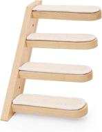 🐈 hoopet cat climbing shelf wall mounted: rubber wood steps for climbing, playing, and scratching logo