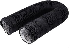 img 2 attached to Hon&Guan 5 inch Air Duct - 16 FT Long, Black Flexible Ducting for HVAC Ventilation, Grow Tents, Dryer Rooms, Kitchen