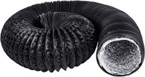 img 1 attached to Hon&Guan 5 inch Air Duct - 16 FT Long, Black Flexible Ducting for HVAC Ventilation, Grow Tents, Dryer Rooms, Kitchen