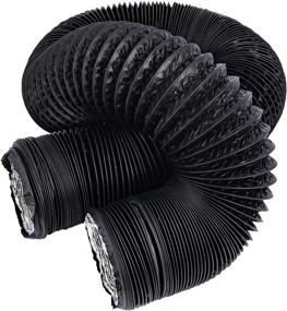 img 3 attached to Hon&Guan 5 inch Air Duct - 16 FT Long, Black Flexible Ducting for HVAC Ventilation, Grow Tents, Dryer Rooms, Kitchen