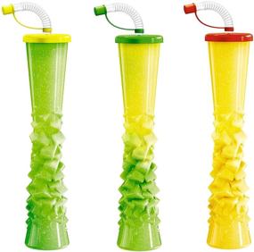 img 1 attached to Ice Yard Cups Party 8-PACK - Margarita Cups, Cold Drink Cups, Frozen Drink Cups, Kids Party Cups - 17 oz. (500 ml) - Set of 8 Yard Cups. BPA Free and Crack Resistant with Assorted Color Lids