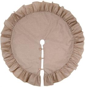 img 4 attached to 🎄 X.Sem 48-inch Jute Burlap Christmas Tree Skirt with Ruffled Border - Original Holiday Collection