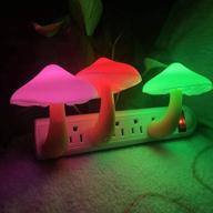 🍄 2 pack utlk led mushroom night light lamp with dusk to dawn sensor, plug-in led cute mushroom nightlight wall light baby night lights for kids children - colorful логотип