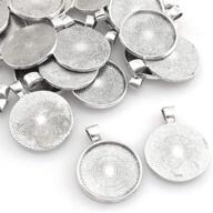 💍 25pcs round bezel pendant base 25mm silver - diy ornament accessories for crafting jewelry making logo