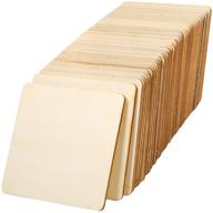 72-piece pack of blank 4x4 inch unfinished square wood slices for coasters, pyrography, painting, writing, photo props, and decorations by caydo logo