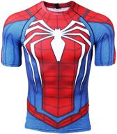 🕷️ men's 3d printed spider-man compression shirts: short sleeve tee for athletic performance логотип