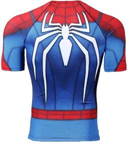 img 2 attached to 🕷️ Men's 3D Printed Spider-Man Compression Shirts: Short Sleeve Tee for Athletic Performance