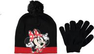 ❄️ adorable disney girls minnie mouse winter hat beanie and gloves set - stay warm in style! logo