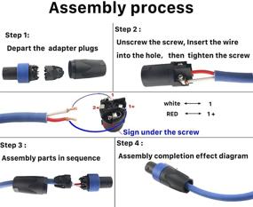 img 2 attached to 🔌 Девиналь Профессиональные адаптеры разъемов для колонок SpeakOn - Совместимы с Neutrik Speakon NA4LJ, NA4LJX, NL4MP, NL4MPR, NL4FC, NL4FX, NL4 и NL2 серий - Система фиксации вращением, 4-контактный штекер - 4 штуки