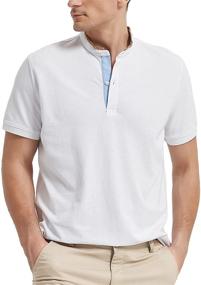 img 4 attached to Navifalcon Collarless Collard Pologize Business Men's Clothing in Shirts
