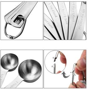 img 2 attached to 🥄 Hulless Measuring Spoons Stainless Steel Set of 6 for Accurate Kitchen Measurements – Ideal for Dry and Liquid Ingredients with 1/2 Tablespoon and 1/8 Teaspoon Capacity