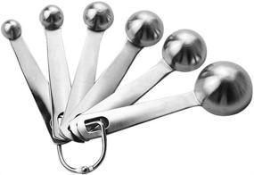 img 3 attached to 🥄 Hulless Measuring Spoons Stainless Steel Set of 6 for Accurate Kitchen Measurements – Ideal for Dry and Liquid Ingredients with 1/2 Tablespoon and 1/8 Teaspoon Capacity