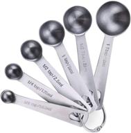 🥄 hulless measuring spoons stainless steel set of 6 for accurate kitchen measurements – ideal for dry and liquid ingredients with 1/2 tablespoon and 1/8 teaspoon capacity logo