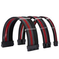 formulamod atx psu cable kit 18awg sleeved extension - 24p+ eps 8-p+pci-e 8-p with combs - black, grey, red - for motherboard/gpu - fm-nck3 logo