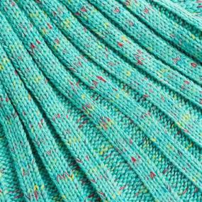 img 1 attached to 🧜 LAGHCAT Mermaid Tail Blanket - Knit Crochet Mermaid Blanket for Adults, Oversized Sleeping Blanket with Wave Pattern - Mint Green, 71"x35.5