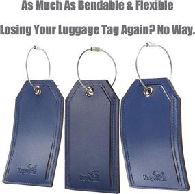 img 2 attached to 👜 Toughergun Leather Baggage Tags and Handle Wraps: Essential Travel Accessories for Luggage