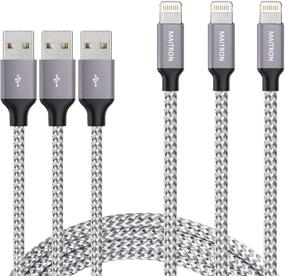 img 4 attached to Зарядное устройство для iPhone, Maitron 3PACK 6FT Nylon Braided Lightning Cable - высокоскоростной USB-кабель для зарядки с передачей данных - совместим с iPhone Xs Max/X/8/7/Plus/6S/6/SE/5S, iPad и другими устройствами - белый