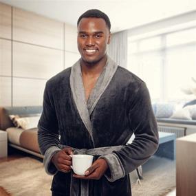 img 3 attached to 🛀 Ultimate Comfort and Style: Ross Michaels Men's Long Robe for Relaxation at Home