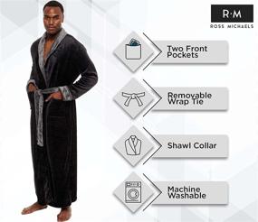 img 1 attached to 🛀 Ultimate Comfort and Style: Ross Michaels Men's Long Robe for Relaxation at Home