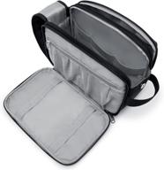 🧳 water-resistant toiletry bag for men and women - travel shaving and shower kit dopp kit, black logo