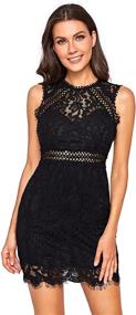 img 4 attached to 👗 Flaunt your Feminine Charm with Verdusa Women's Sleeveless Scalloped Hem Fitted Floral Lace Bodycon Dress