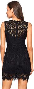 img 3 attached to 👗 Flaunt your Feminine Charm with Verdusa Women's Sleeveless Scalloped Hem Fitted Floral Lace Bodycon Dress
